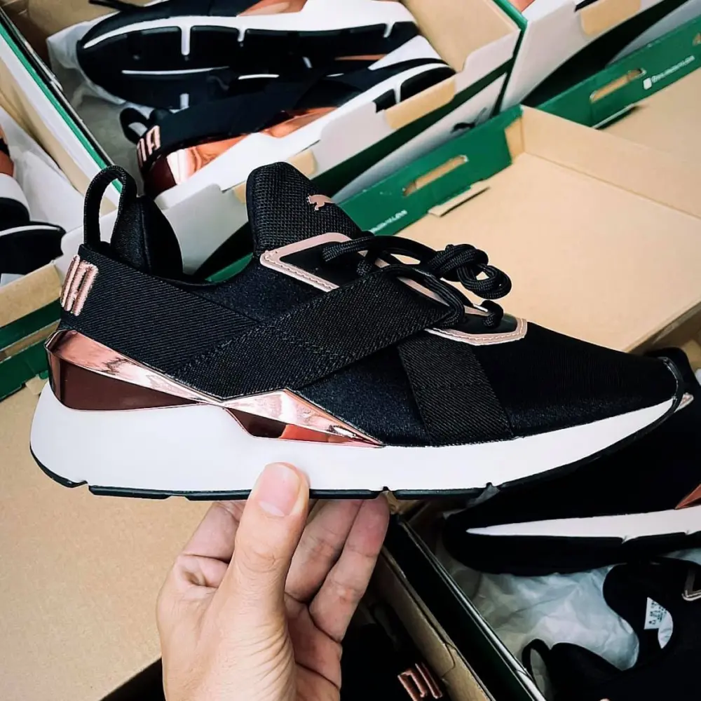 Giày Puma Wmns Muse X3 'Black Metallic Pink' 375131-01 - Ảnh 3