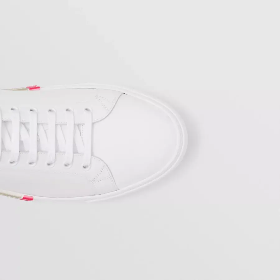 Giày Burberry Stripe Detail Leather 'Optic White' 80432001 - Ảnh 4