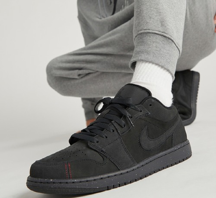 Giày Nike Air Jordan 1 Low GS 'Triple Black' 553560-056 - Ảnh 5