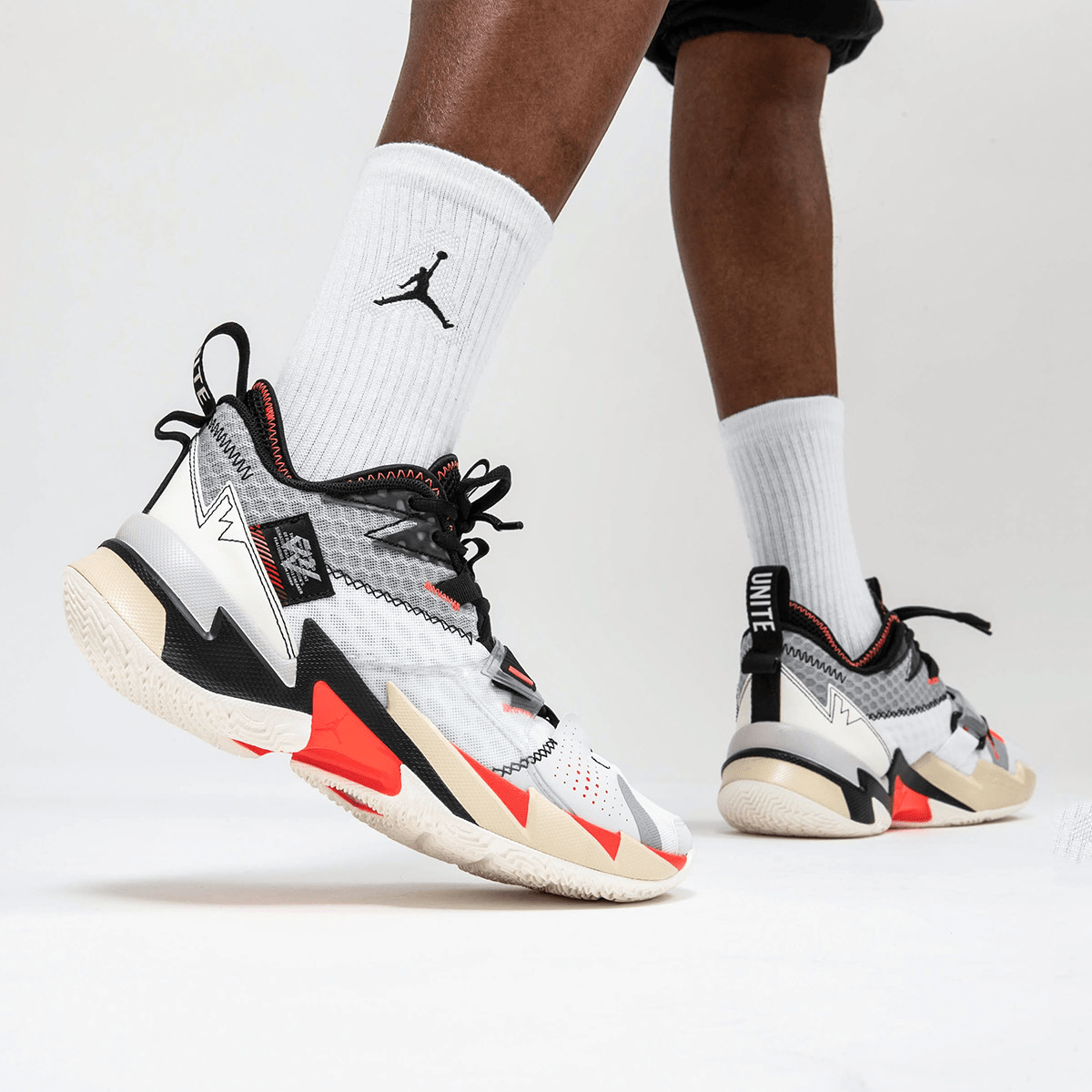Giày Nike Jordan Why Not Zer0.3 White Bright Crimson Black CD3003-101 - Ảnh 4