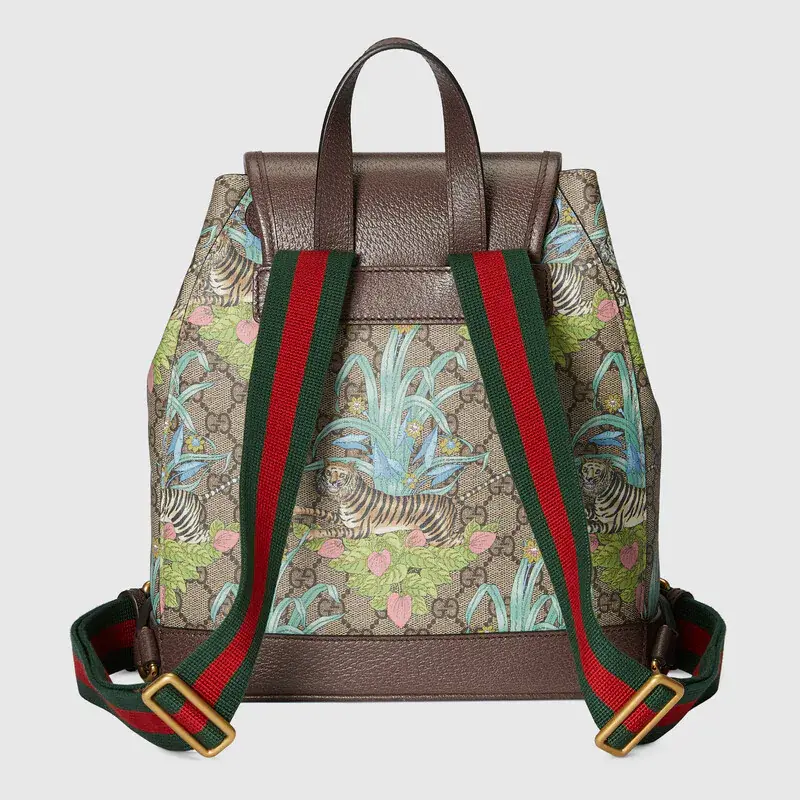 Balo Gucci Tiger GG Beige And Brown Leather 674147-UTBDC-9885 - Ảnh 3