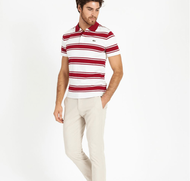 Áo Lacoste Men's Slim Fit Classic Stripe Polo PH4810-W7B - Ảnh 2