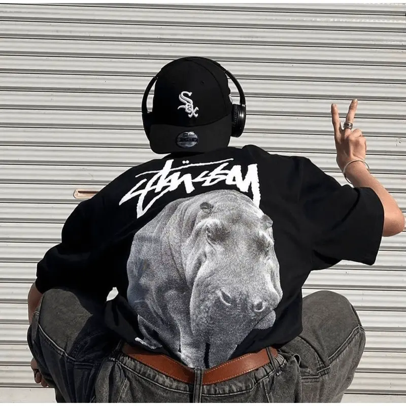 Áo Stussy Big Hippo T-shirt 'Black' - Ảnh 3