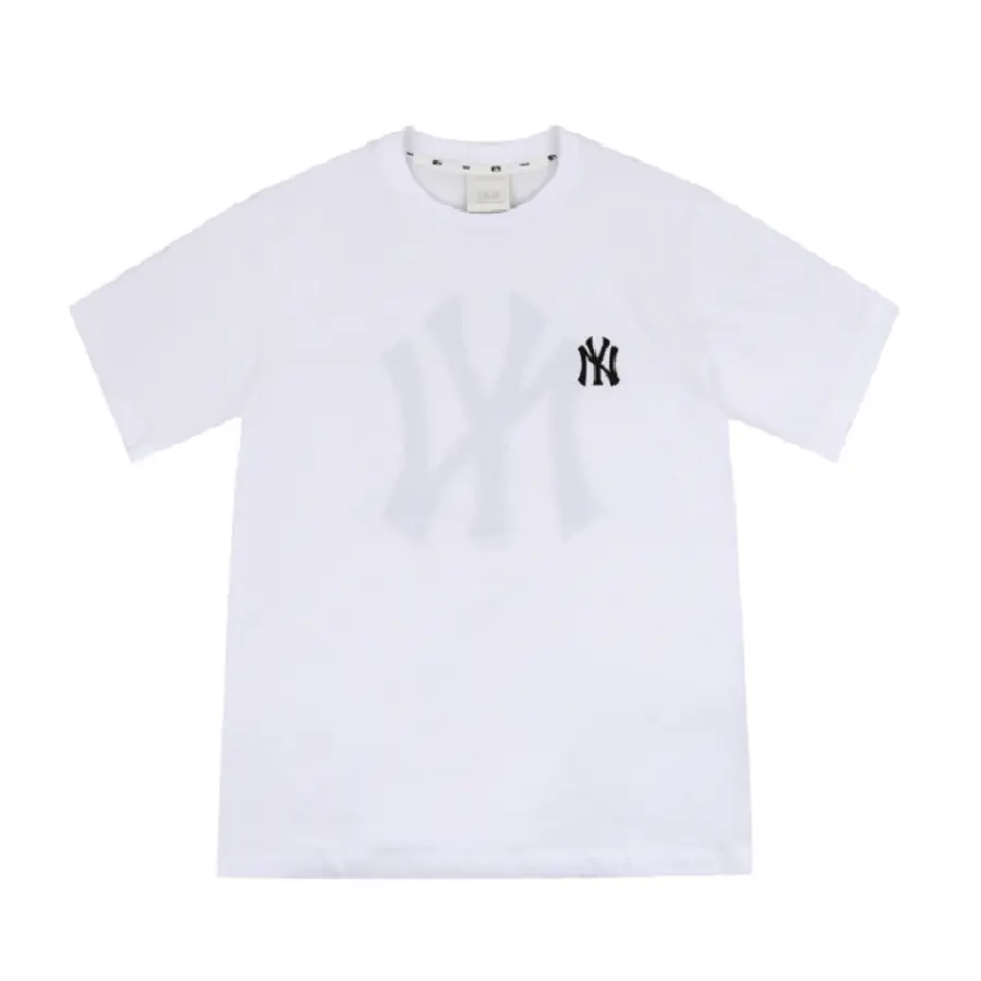 Áo MLB Popcorn Big Logo Short Sleeve Yankees White 31TS03031-50W