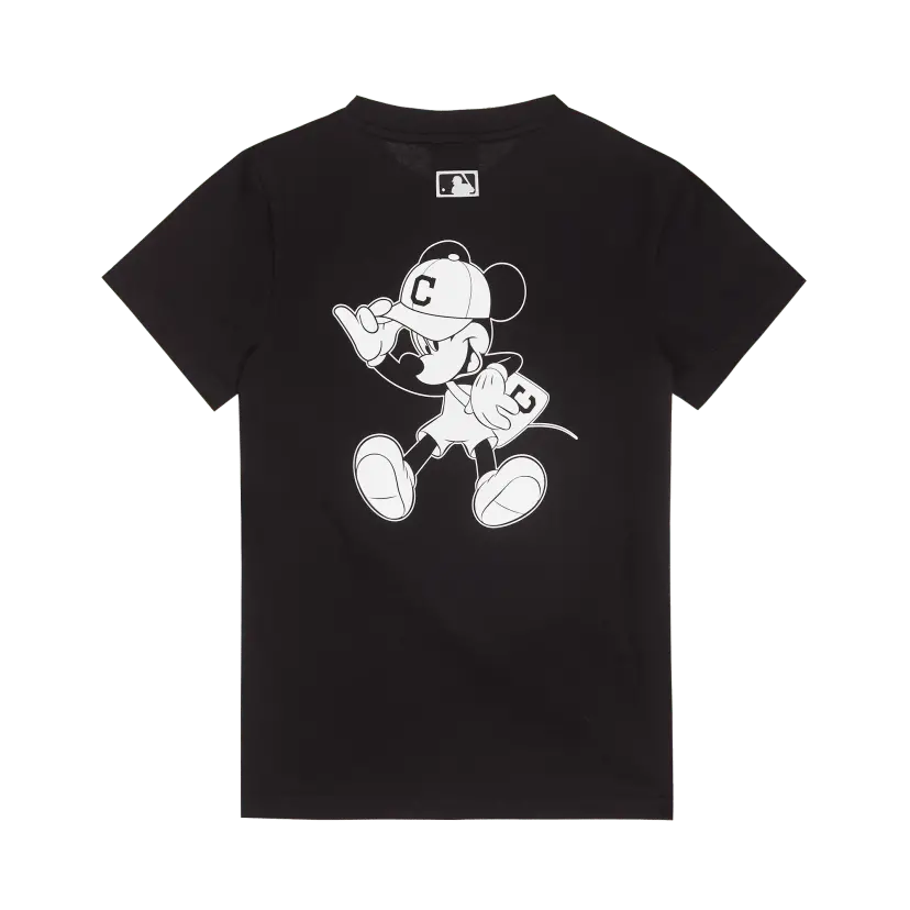 Áo MLB X Disney Short Sleeve T Shirt Cleveland Indians Black 31TSK1031-45L - Ảnh 5