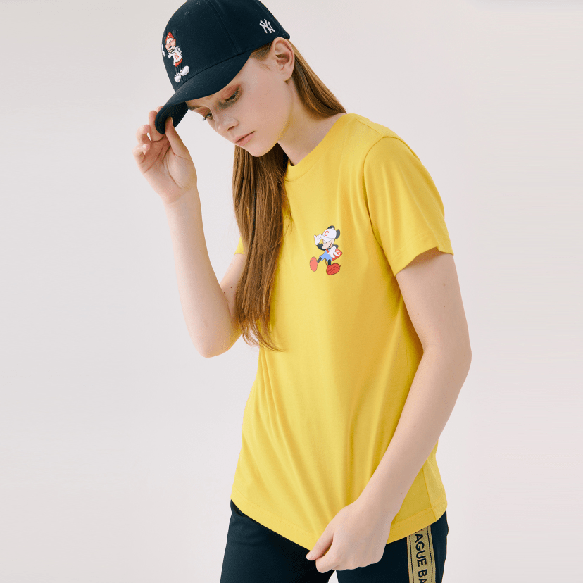 Áo MLB X Disney Action Short Sleeve T Shirrt Cleveland Indians 31TSK2031-45Y - Ảnh 2