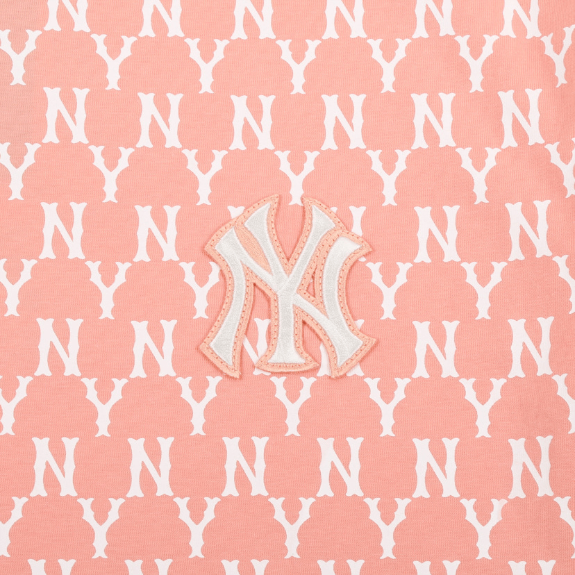 Áo MLB Monogram All Over Over Fit Short Sleeve Pink 31TSM1131-50P - Ảnh 4