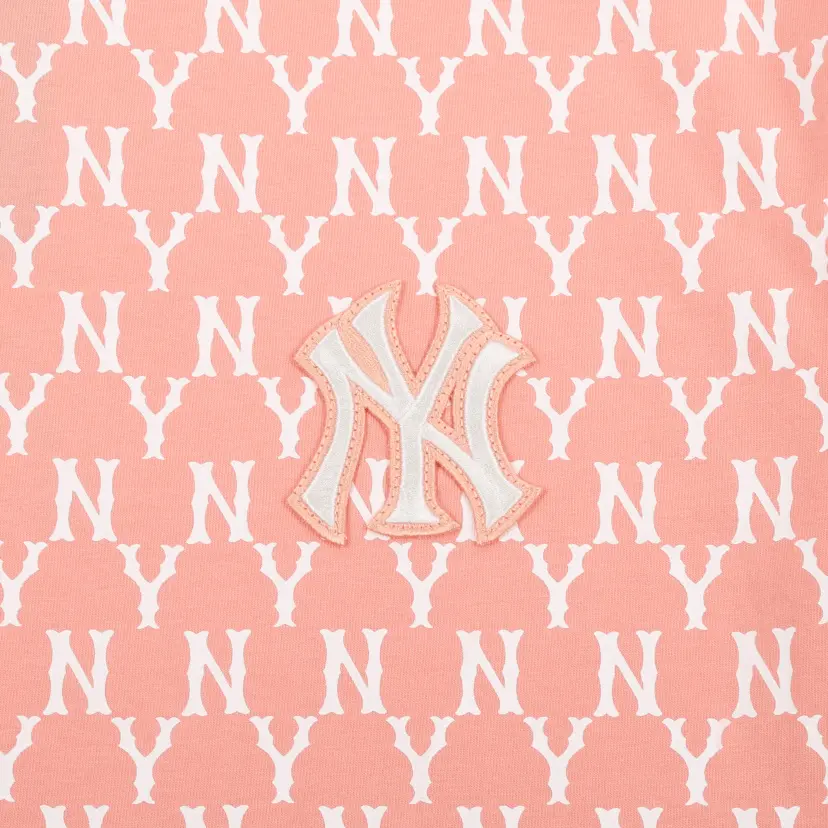 Áo MLB Monogram All Over Over Fit Short Sleeve Pink 31TSM1131-50P - Ảnh 4