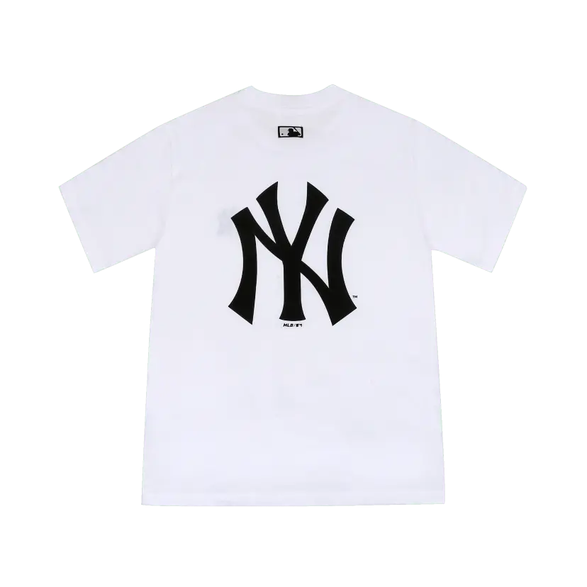 Áo MLB Popcorn Big Logo Short Sleeve Yankees White 31TS03031-50W - Ảnh 3