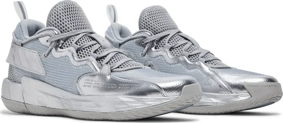 Alternative view of Giày Adidas Dame 7 EXTPLY 'Silver Metallic' FZ0172