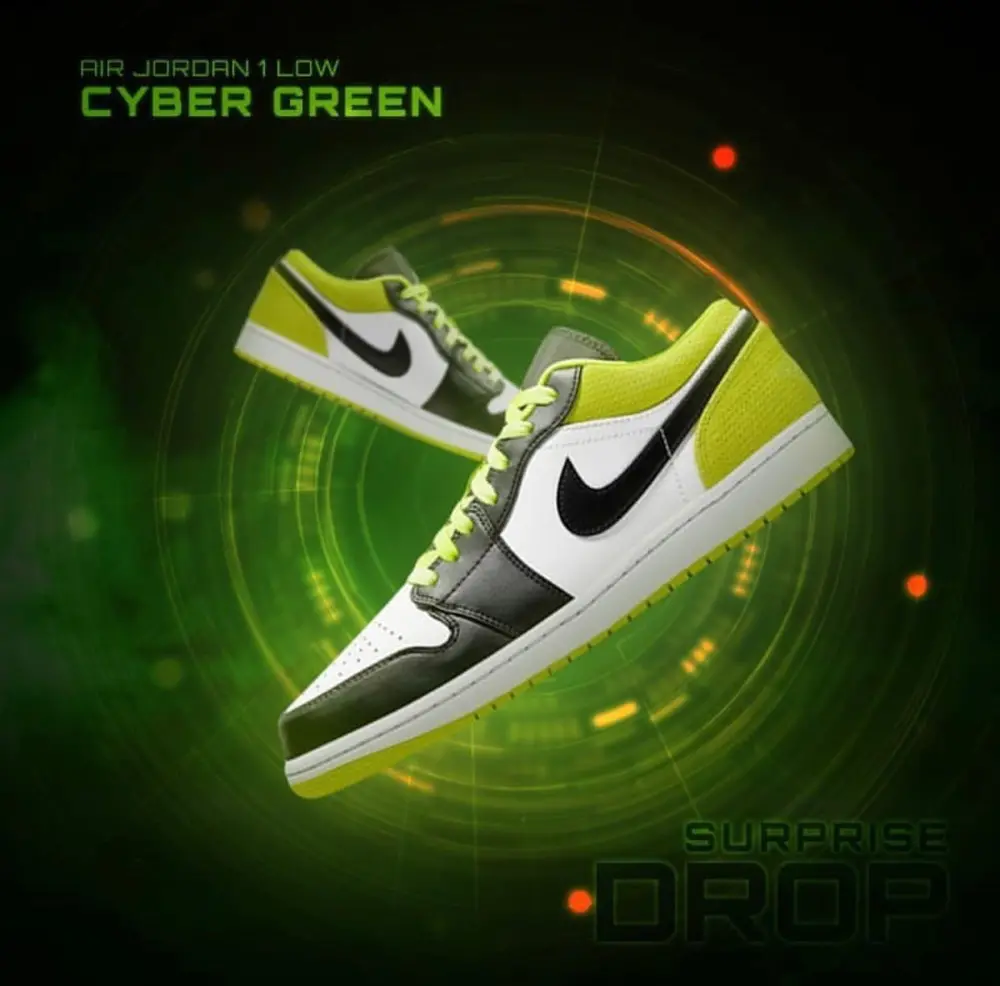 Alternative view of Giày Nike Air Jordan 1 Low 'Cyber' CK3022-003