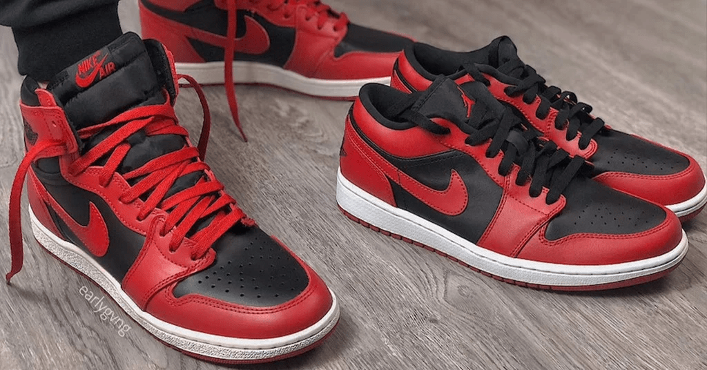 Giày Nike Air Jordan 1 Low GS 'Reverse Bred' 553560-606 - Ảnh 5