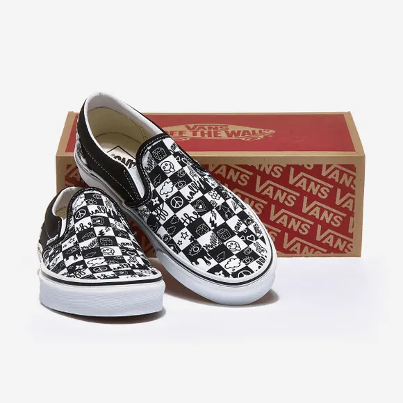 Alternative view of Giày Vans Doodle Checkerboard Slip-On 'Black' VN0A5AO86U6