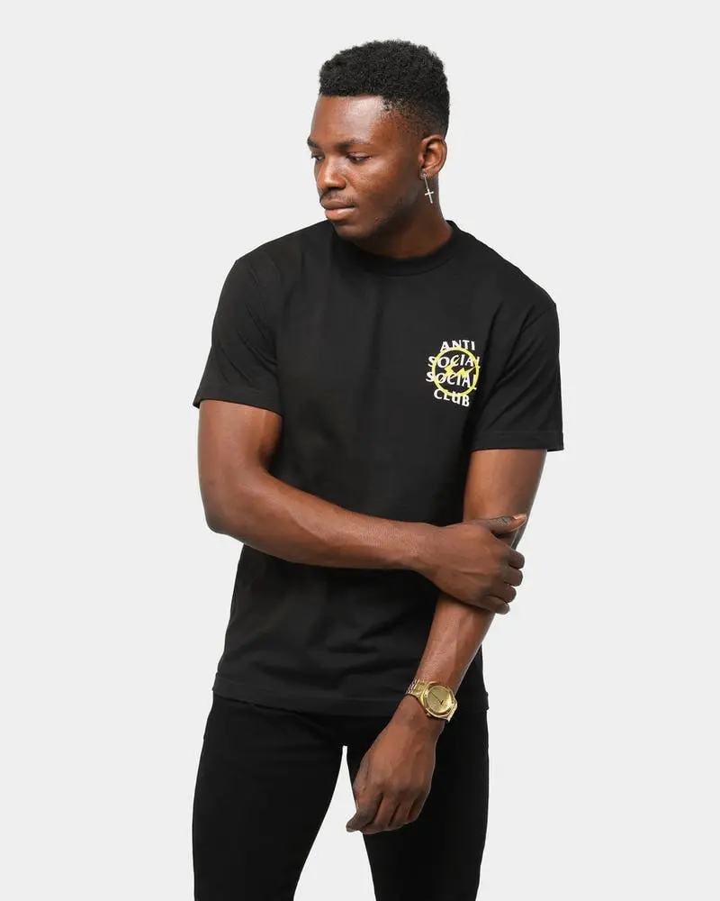 Áo Anti Social Social Club x Fragment Yellow Bolt Tee Black ASSC-XFYBTBK - Ảnh 7
