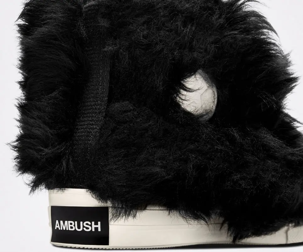Giày Converse AMBUSH x Chuck 70 High 'Fuzzy Black Egret' 170586C - Ảnh 5