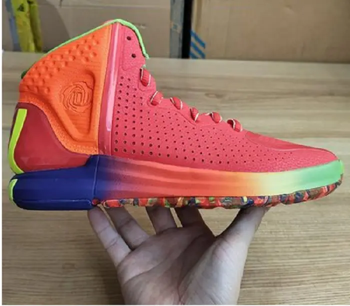 Giày Adidas D Rose 4 Restomod 'Solar Red Rainbow' FX5014 - Ảnh 3