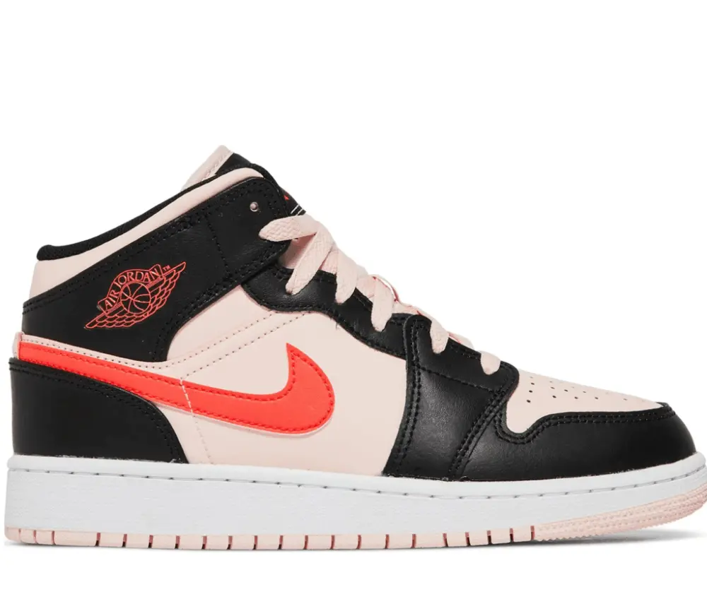 Giày Nike Air Jordan 1 Mid GS 'Black Pink Crimson' 554725-604