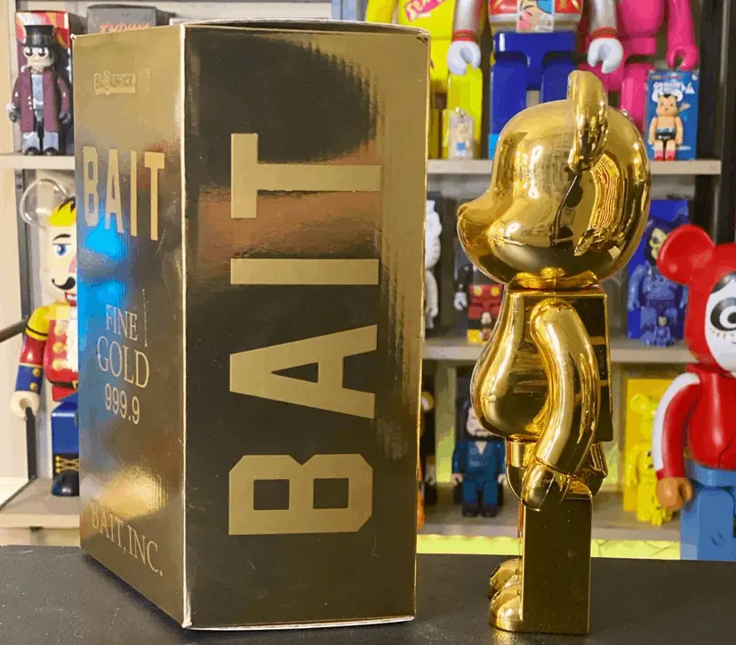Mô Hình Bearbrick Bait Gold 9999 400% - Ảnh 3