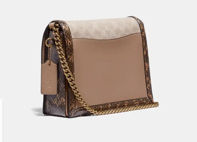 Alternative view of Túi Coach Hutton Shoulder Bag in Blocked Signature Canvas 89068 B4PVR