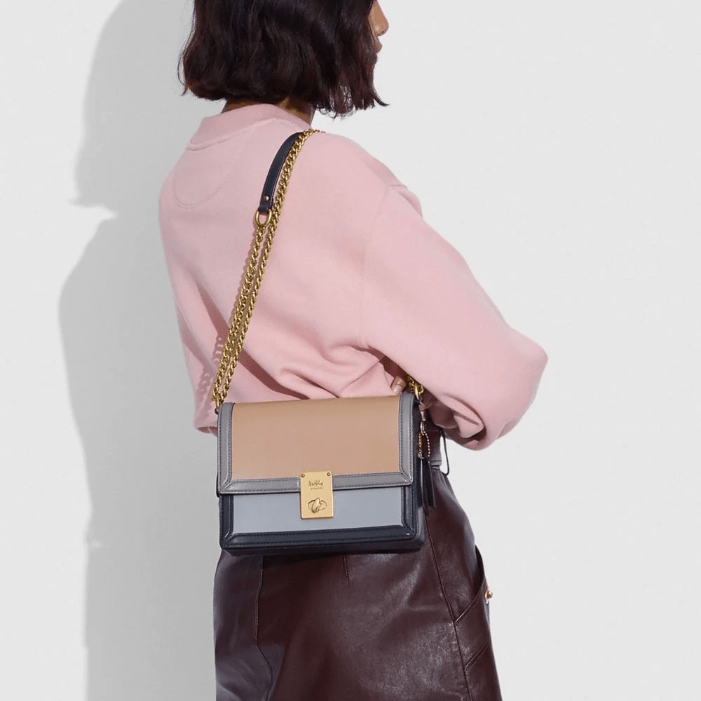 Túi Coach Hutton Shoulder Bag In Color Block 89070 B4SBG - Ảnh 2