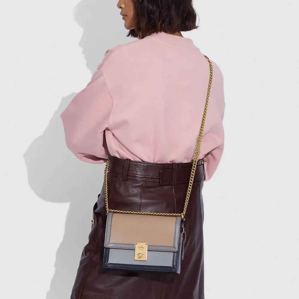 Túi Coach Hutton Shoulder Bag In Color Block 89070 B4SBG - Ảnh 3