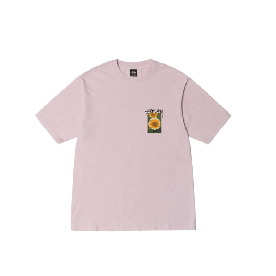 Áo Stussy Flower Grid Dyed T-shirt 'Blush'