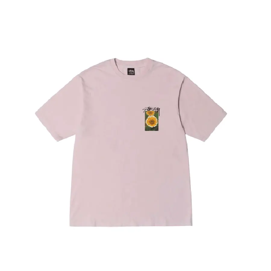 Áo Stussy Flower Grid Dyed T-shirt 'Blush'