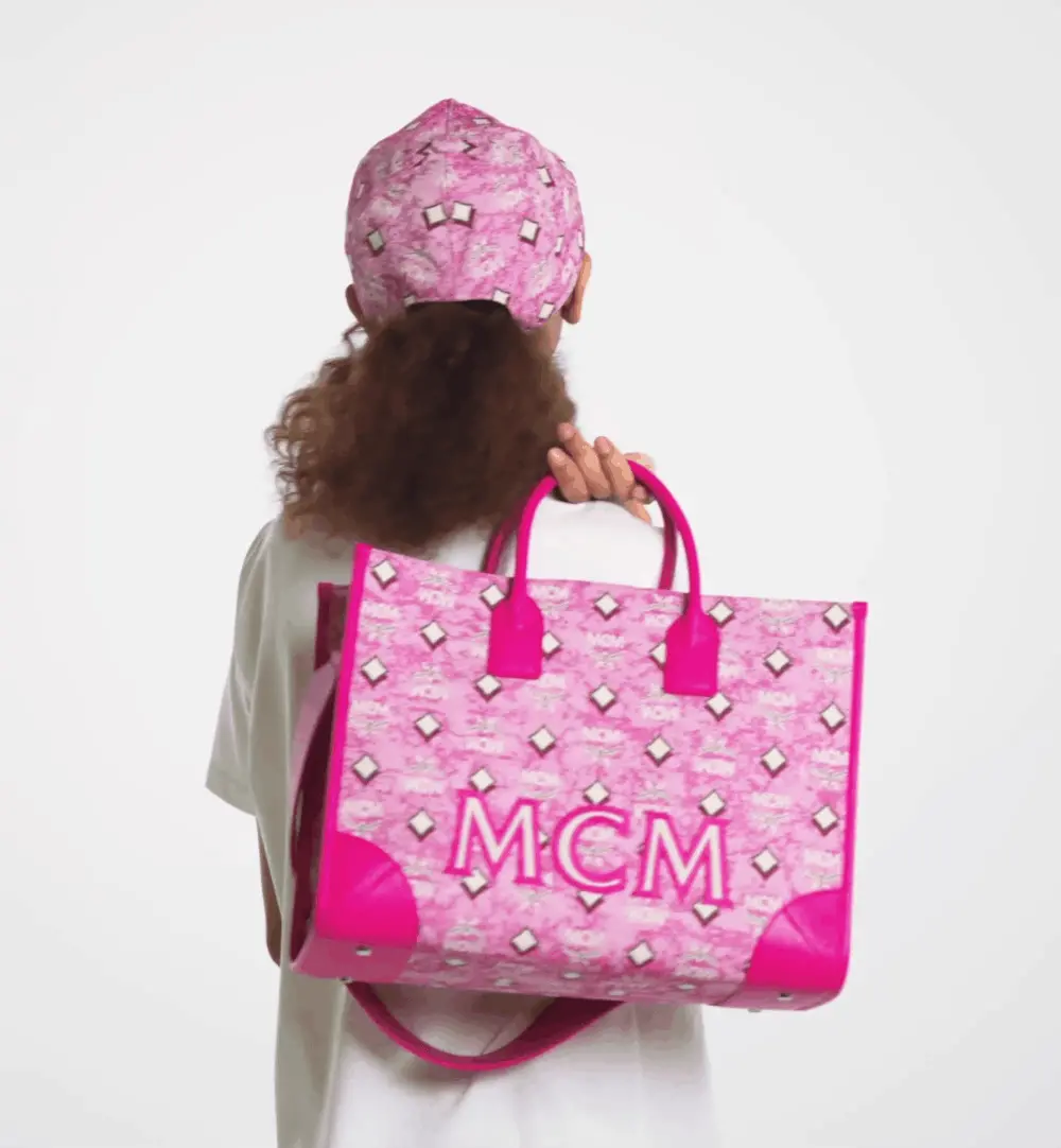 Túi MCM München Tote in Vintage 'Pink' MWTCABO02PK001 - Ảnh 3