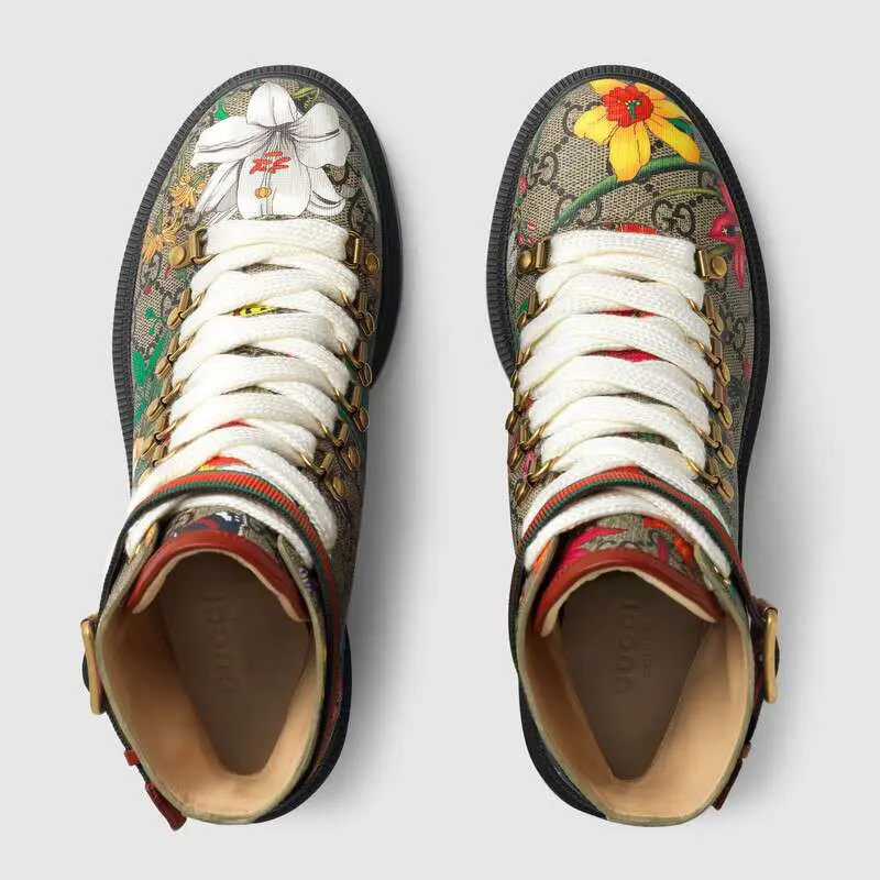Alternative view of Giày Gucci GG Flora Ankle Boot 602184-HT510-8494