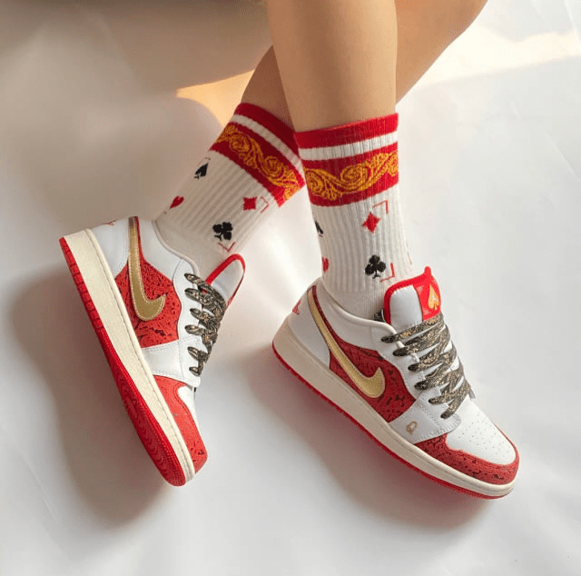 Giày Nike Air Jordan 1 Low Spades DJ5185-100 - Ảnh 7