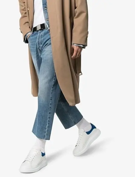 Giày Alexander McQueen Oversized Sneaker 'White Paris Blue' - Ảnh 5