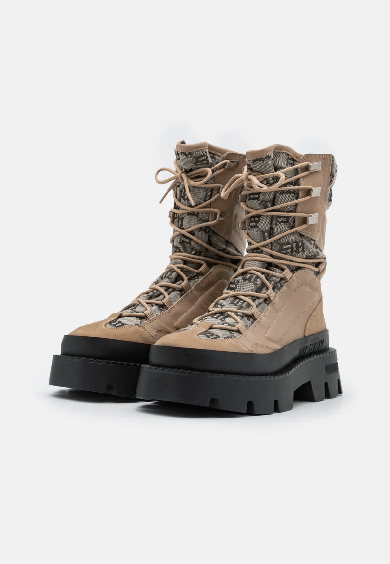 Giày MSIBHV The Ibiza Boot Monogram Beige 3121BM618 - Ảnh 3