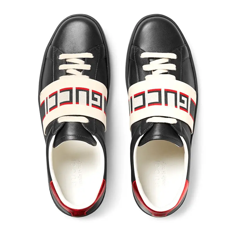 Giày Gucci Ace Stripe Leather 'Black' 523469-0FIV0-1076 - Ảnh 3