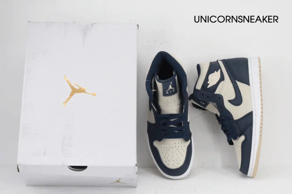 Giày Nike Air Jordan 1 High 'Navy Cream' AQ9131-401 - Ảnh 5