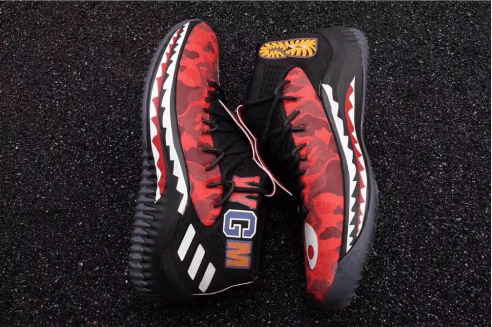 Giày A Bathing Ape x Adidas Dame 4 'Red Camo' AP9976 - Ảnh 4