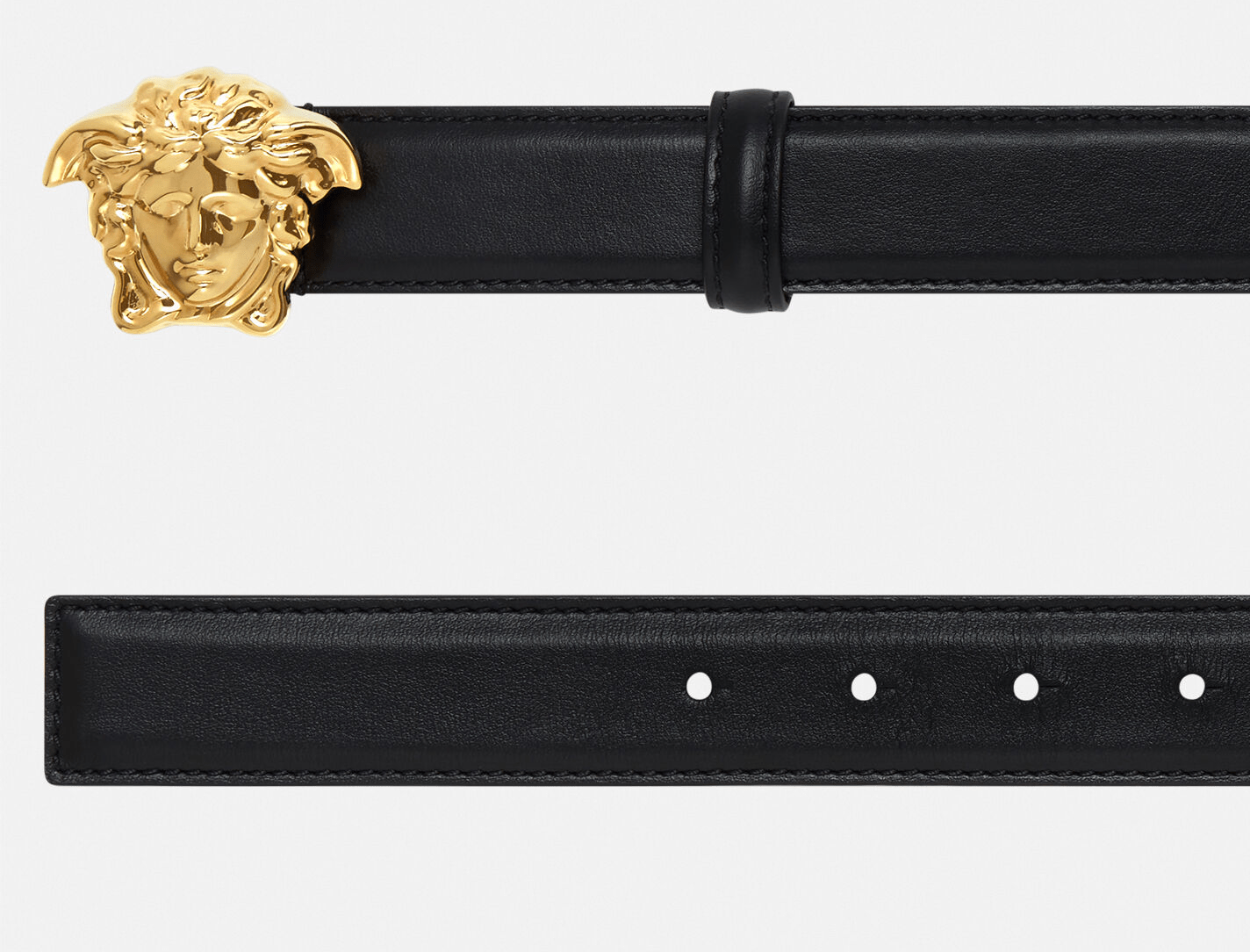 Thắt Lưng Versace La Medusa Leather Belt Flat Black 1001364-DVTP1-KVO41 - Ảnh 2