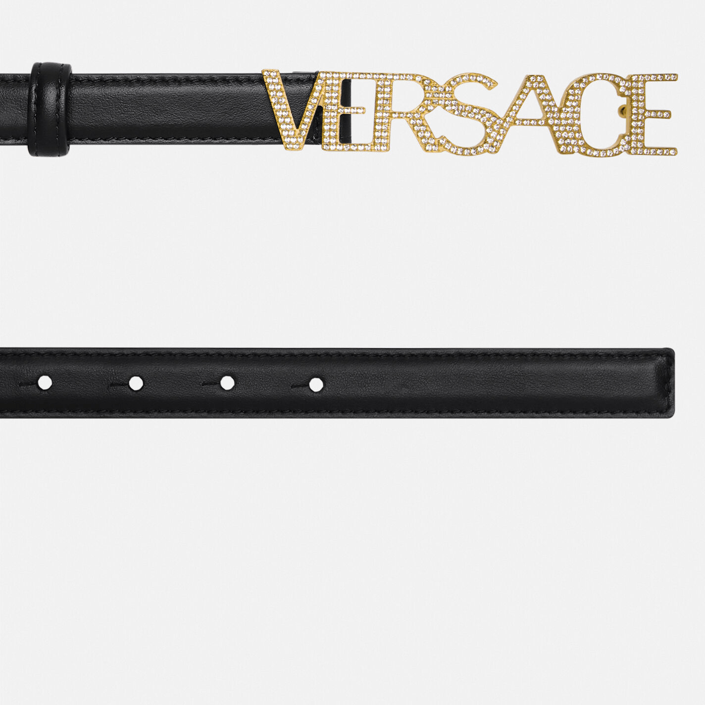 Thắt Lưng Versace Logo Crystal BElt Black 1002202-1A01051-1B00V - Ảnh 2
