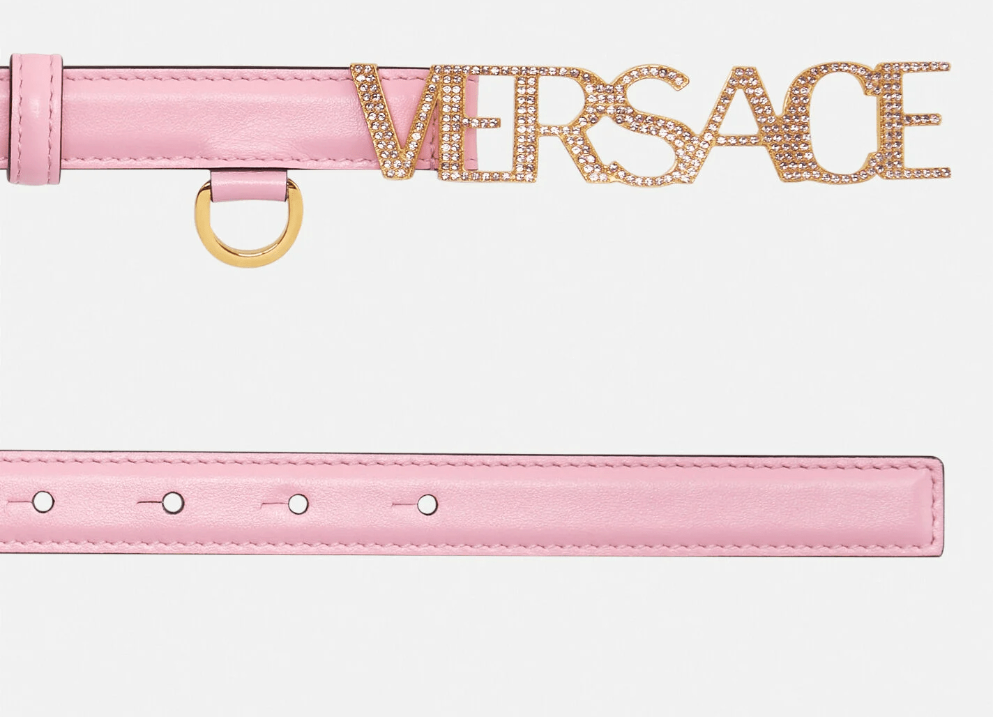 Thắt Lưng Versace Logo Crystal Belt Pink 1002202-1A01051-1P56V - Ảnh 3