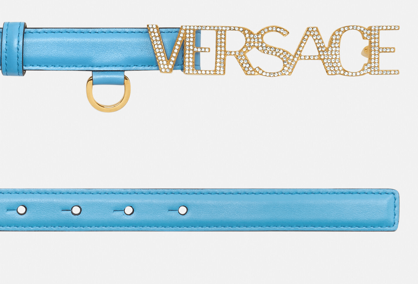 Thắt Lưng Versace Logo Crystal Belt Pink Blue 1002202-1A01051-1U30V - Ảnh 2