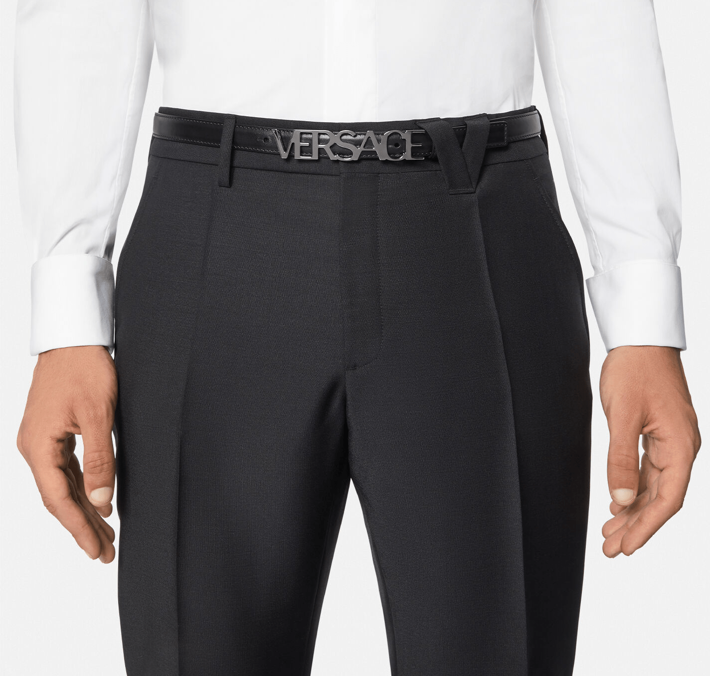 Thắt Lưng Versace Logo Belt Black 1002236-DVTP1-1B00E - Ảnh 3