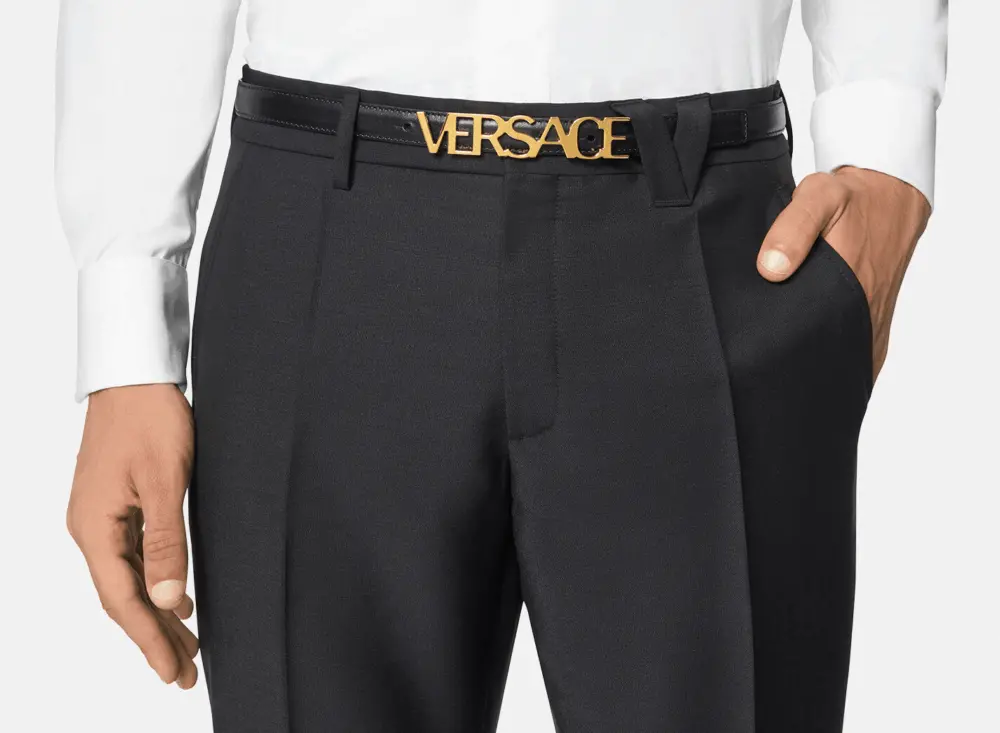 Thắt Lưng Versace Logo Belt Black 1002236-DVTP1-1B00V - Ảnh 3