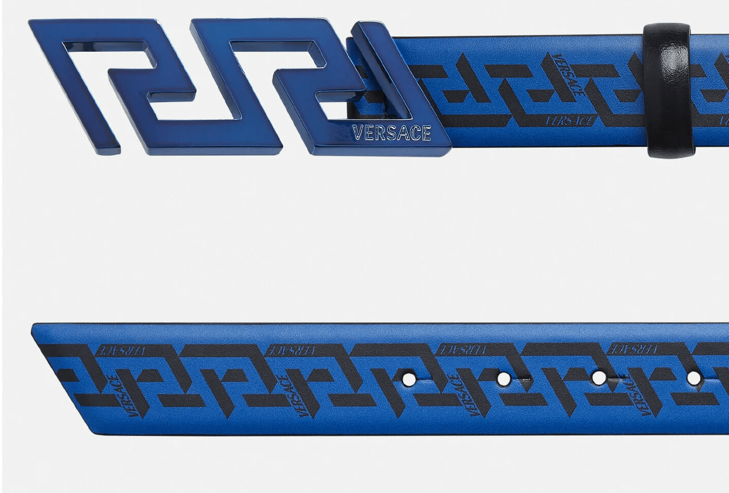 Thắt Lưng Versace Le Greca Belt Blue Black 1002237-1A01755-5U290 - Ảnh 2