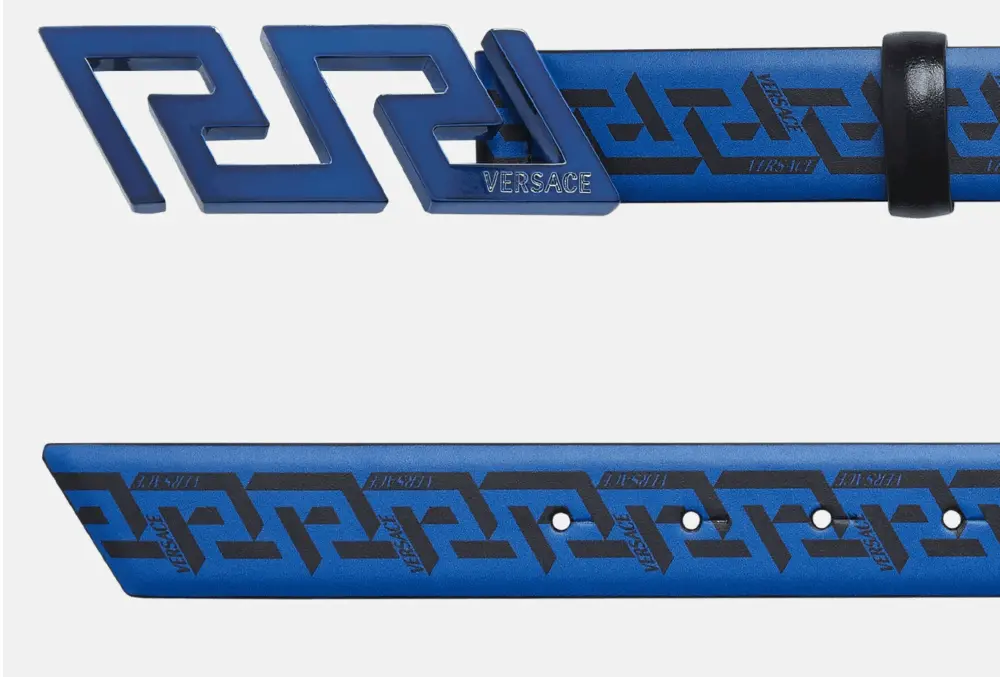 Thắt Lưng Versace Le Greca Belt Blue Black 1002237-1A01755-5U290 - Ảnh 2