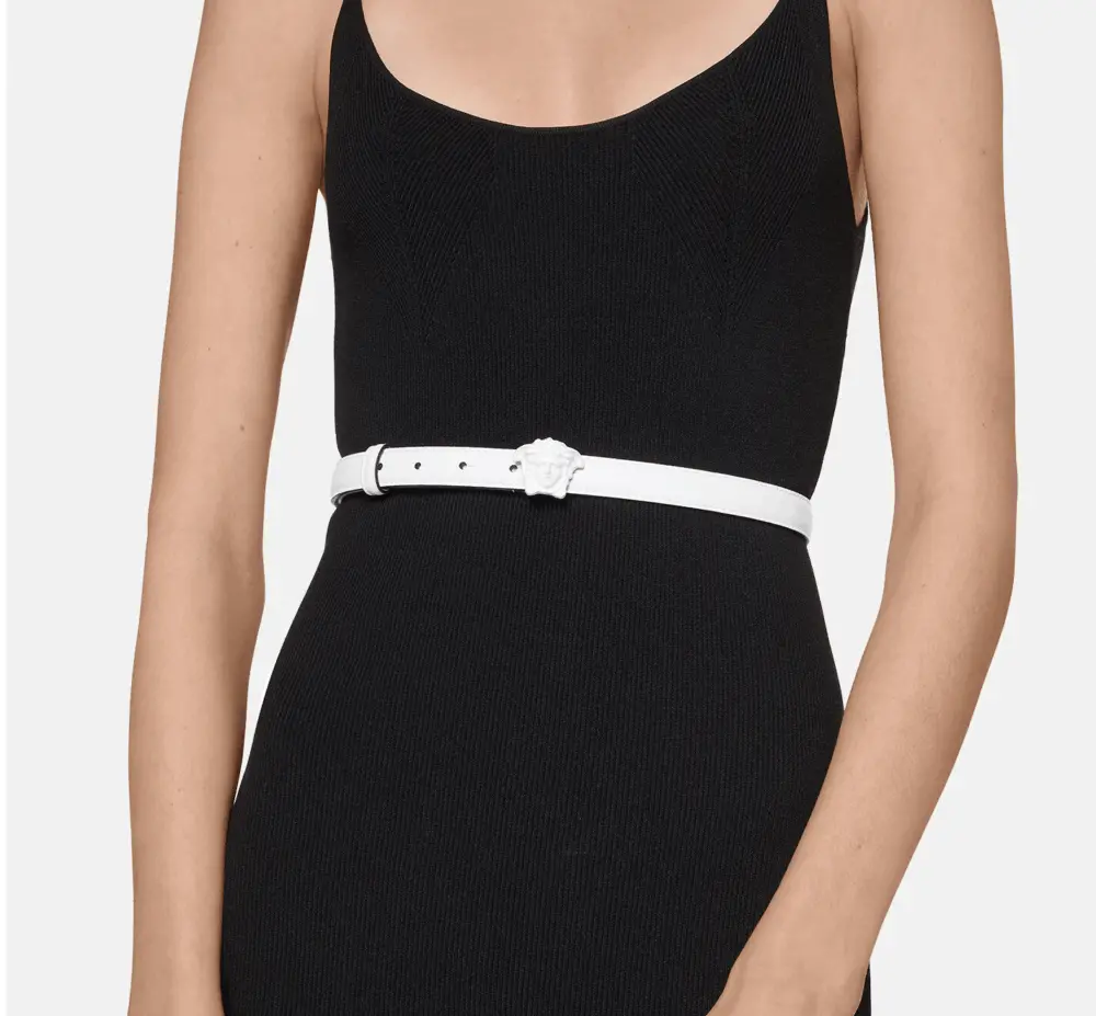 Alternative view of Thắt Lưng Versace La Medusa Leather Belt White DCDI145-DVTFN-1W04V
