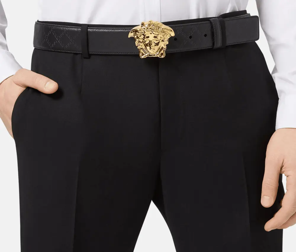 Alternative view of Thắt Lưng Versace Medusa Embossed Greca Leather Belt Classic Black DCU4140-DVBRV-D41OH
