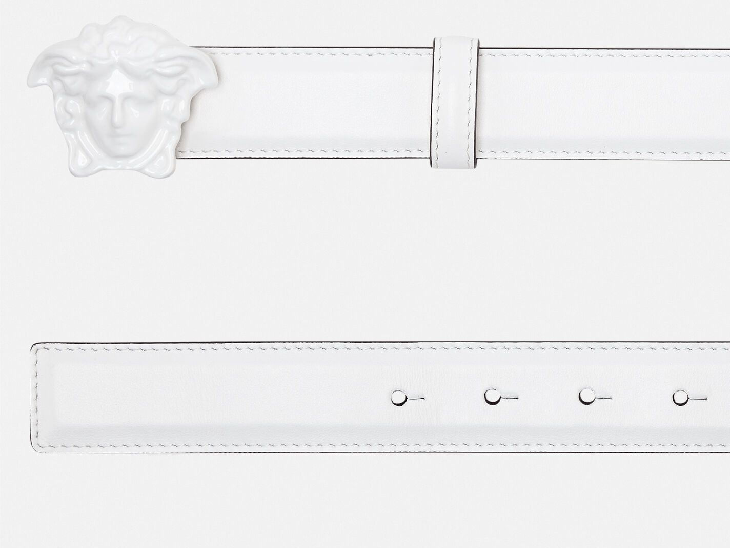Thắt Lưng Versace La Medusa Leather Belt Classic White DCU4747-DVTP1-1W04V - Ảnh 2