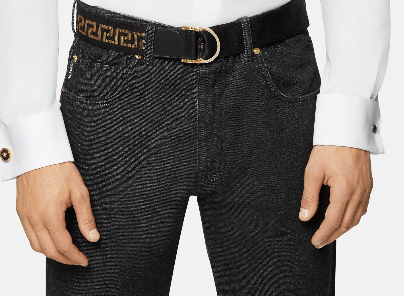 Thắt Lưng Versace Greca Ribbon Belt Black DCU8440-DNASGV-2B05O - Ảnh 2