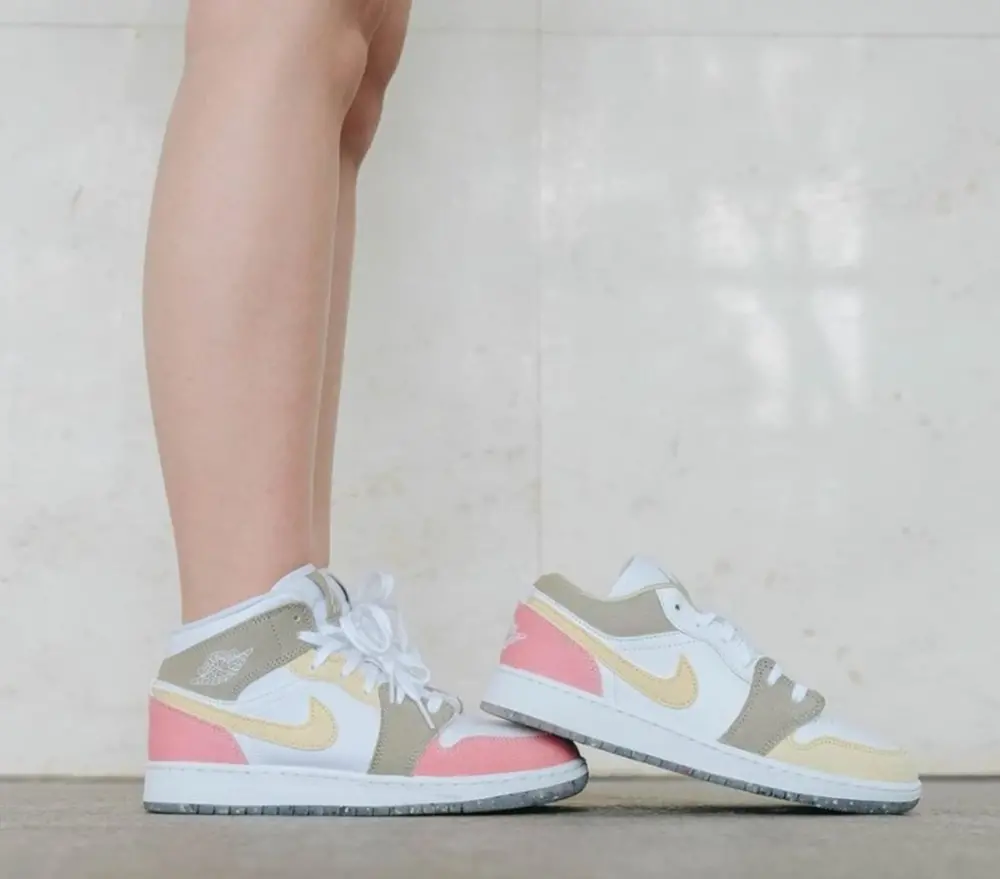 Giày Nike Air Jordan 1 Mid GS 'Pastel Grind' DJ0338-100 - Ảnh 5