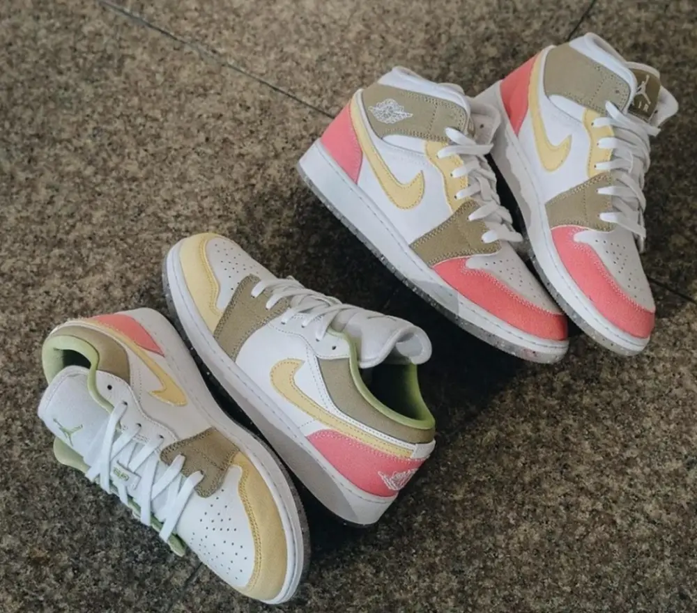 Giày Nike Air Jordan 1 Mid GS 'Pastel Grind' DJ0338-100 - Ảnh 4