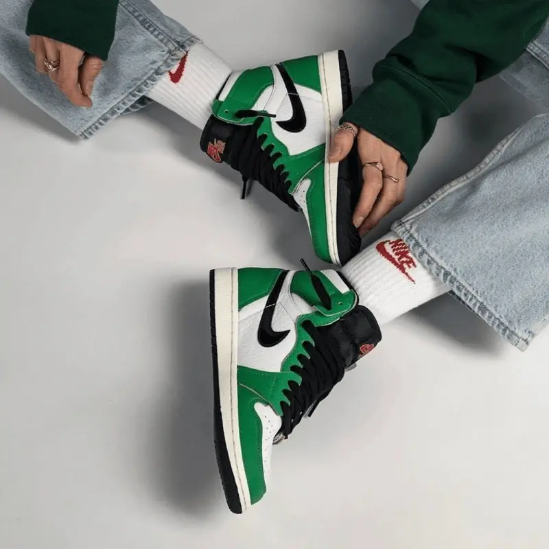 Giày Nike Air Jordan 1 Retro High 'Lucky Green' (W) DB4612-300 - Ảnh 4